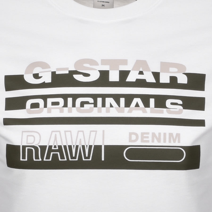 Alternative Image for ProductG Star Raw Stripe Logo T Shirt White3